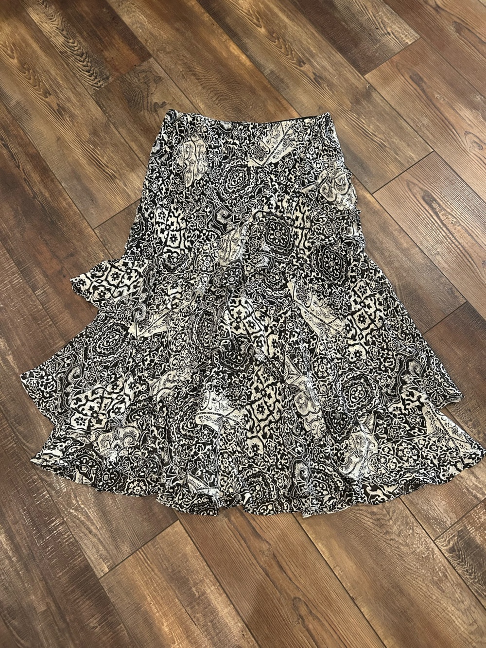 Ralph Lauren Black and White Circle Skater Skirt
